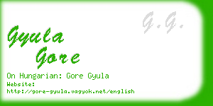 gyula gore business card
